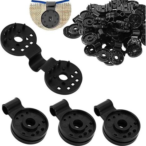 Clip per teli ombreggianti - 100 pezzi - Clip per teli ombreggianti da giardino - Adatte a tutti i tipi di reti a maglia, reti per serre, pacciame, tessuti parasole - Clip per teli ombreggianti in pla (1/5)