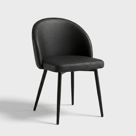 Sillón moderno en ecopiel y metal Sissy - Negro (1/5)