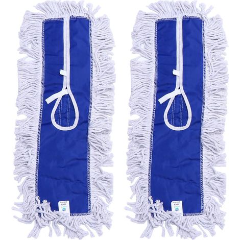 Lot de 2 Serpillières en Fil de Coton Bleu 60 CM Chiffon de Vadrouille (1/5)