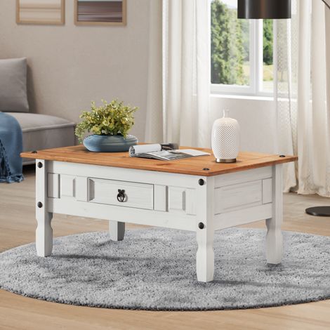 Corona White 1 Drawer Coffee Table (1/5)