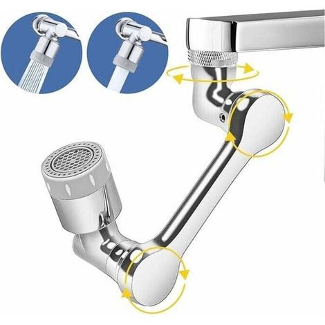 Mousseur Robinet, 1080 Degrés Aérateur de Robinet Pivotant, Aerator Splash Filter Faucet, 2 Modes Adaptateur Pour Robinets avec Diamètre de Filetage Mâle de 20/22/24mm (1/5)