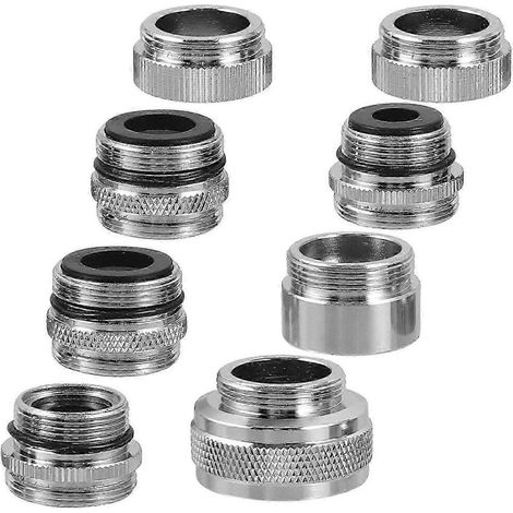 Kit adaptateur aérateur de tuyau d'arrosage GETIT, convertisseur anti-éclaboussures pour robinet de cuisine et de bureau (8 pièces). (1/4)