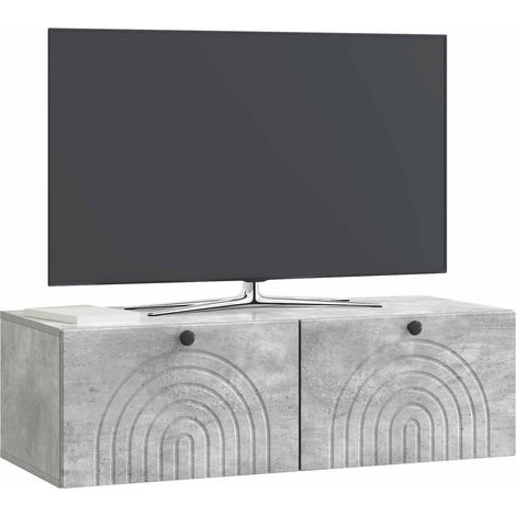 Maison Exclusive - Meuble TV mural Gris béton 99 x 41 x 30 cm Bois d'ingénierie