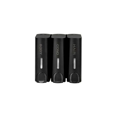 Distributeur de savon mural noir mat – Lot de 3 – Plastique ABS – Dimensions 20x21,5x7,5 cm – Capacité 350 ml par distributeur (1/5)