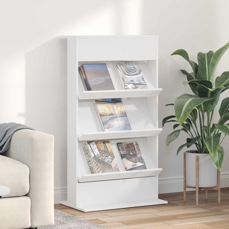 Magazinregal mit Regal Weiß 70 x 41 x 126 cm Holzwerkstoff