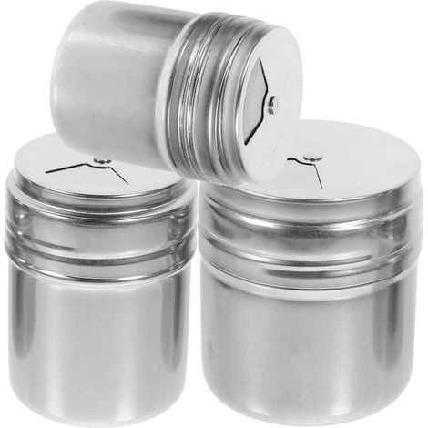 3 pièces Set de Pots à Épices Acier Inoxydable avec Distributeur de Poivre et Porte-cure-dents Rangement Cuisine pour Sel Sucre et Condiments Barbecue et Camping (1/5)