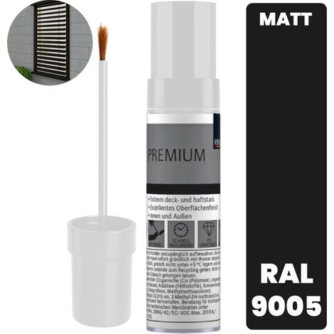 Pintura de retoque con pincel para frentes de muebles de cocina Negro Azabache RAL 9005 Mate (1/5)