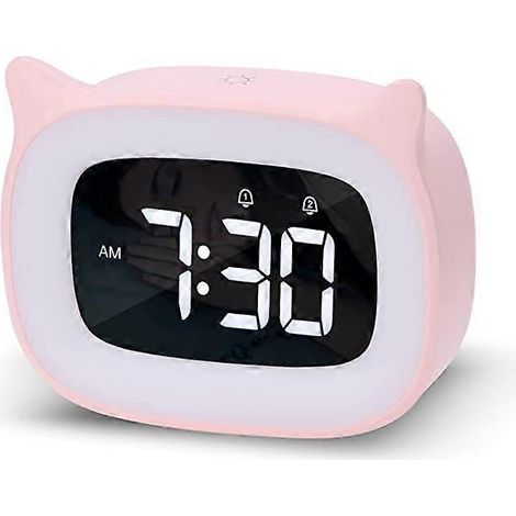 Réveil pour enfants, réveil lumineux, veilleuse LED pour enfants, réveil silencieux, cadeau d'anniversaire pour garçons et filles. (1/5)