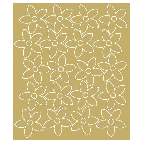 Adesivi murali per finestre con fiori, 20 pezzi, oro opaco
