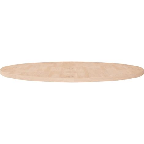Dessus de table, Plateau De Table rond Ø90x2,5 cm Bois de chêne massif non traité LKF85490 (1/4)