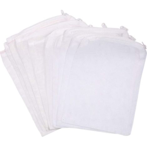 10 PCS Sacs en Maille Filet en Nylon Fermeture Éclair Filtre de Bassin Sac pour Aquarium en Maille Fine et Gros débit (1/5)