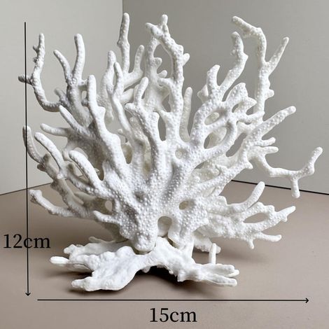 Décoration de Corail Blanc Artificiel pour Aquarium et Terrarium Plante de Corail en Résine Réaliste Ornement de Fond Marin pour Poisson