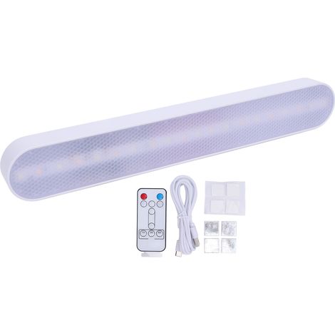 Barre lumineuse LED adhésive à grand angle d'éclairage sous meuble, rechargeable et dotée d'une télécommande, conçue pour préserver les yeux. (1/5)