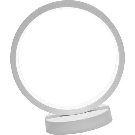 Lampe de table ronde lampe de chevet décorative veilleuse LED moderne lampe de sommeil éco-énergie douce pour yeux pour chambre 3 teintes blanc silicone fer 1 unité (1/5)