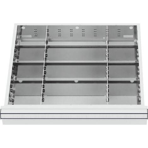 STIER Schubladeneinteilung Metalleinteilung BLH 200-300 mm Innenmaß 500x450 mm 12 Fächer 6 x TW 125