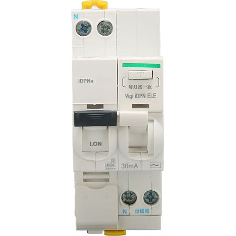Disjoncteur pneumatique 1P N 230 V CA, accessoire de protection contre les fuites de courant pour la maison et le bureau, 16 A (1/5)