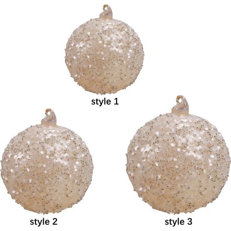 Boule de Noël décorative à paillettes, boules de verre suspendues, idéale pour les mariages, fêtes et festivals. (1/5)