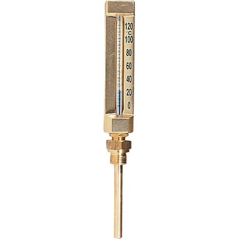 Thermomètre droit - 0 à 120 °C - Longueur plongeur 100 mm - Watts