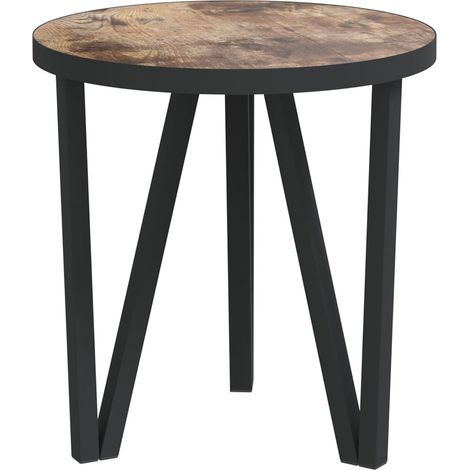 Maison Exclusive - Beistelltisch Schwarz und Gelb Ø35 cm MDF