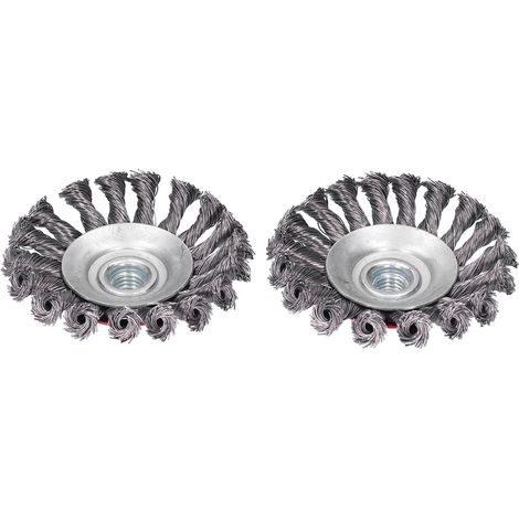 Ensemble de 4 brosses métalliques, meuleuse d'angle, ensemble combiné de brosses métalliques, outils, brosses à bol, brosses à disque, brosses à filetage M14 (1/5)