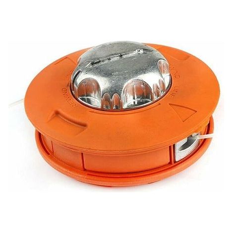 Tondeuse Universelle, 2 Fils Tête de Coupe Filetée M10 Aluminium Brosse Tondeuse pour Toutes Les Formes de Corde de Tondeuse de Diamètre de 2,0 mm à 3,2 mm (Orange) (1/4)