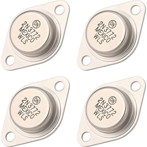 Pack of 4 high-power NPN switching transistors 2N3772 60V 20A to 3 for power amplifiers, motor drives and power control (1/5)