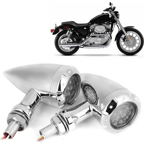 Clignotants LED Moto 10mm Indicateurs de Direction Flashants x2 Feux de Signalisation (1/5)