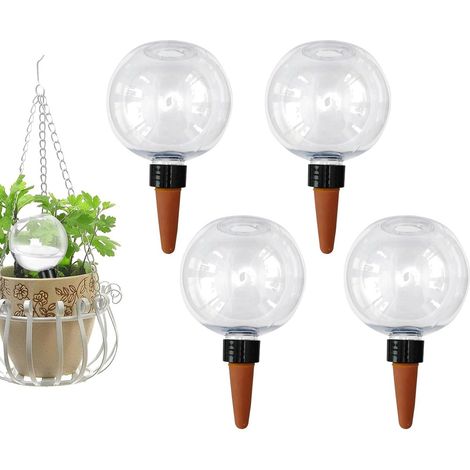 4 boules d'arrosage automatiques 500 ml - Boules d'irrigation pour plantes - Systèmes d'arrosage transparents pour balcon, plantes d'intérieur et jardin (1/5)