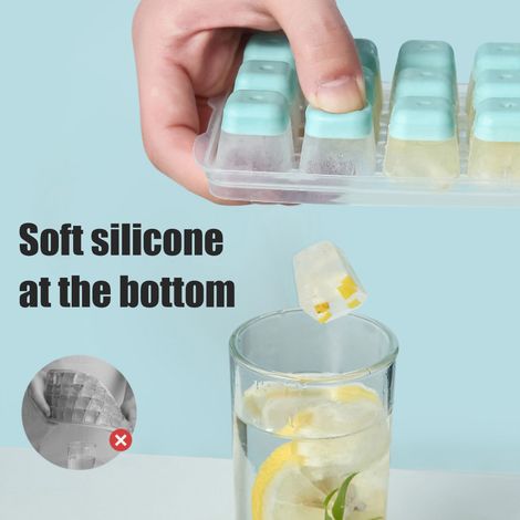 Set mit 1 Silikon-Eiswürfelform mit Deckel, nordisch-blaue Eiswürfelform für Zuhause, verpackt im Beutel (1/5)