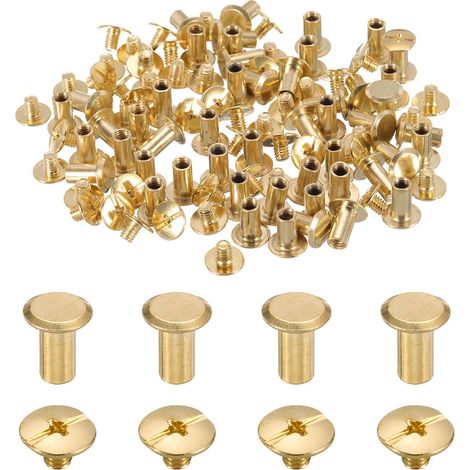 50set Vis Chicago Métal Phillips Tête Vis À Rivet Post Clou Rivet (1/5)