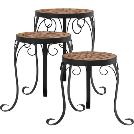 Maison Exclusive - Supporti per Piante 3 pz Terracotta in Ceramica (1/5)