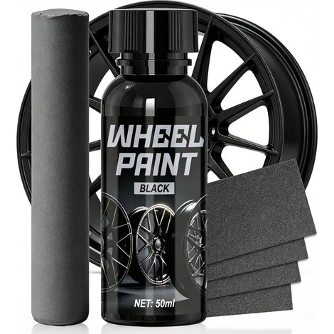Peinture Jante, Peinture Jante Alu, Simple D'utilisation, Noir (1/5)