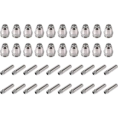 Kit de 40 consommables pour découpeur plasma 60A : électrodes et buses de 1,3 mm. (1/5)