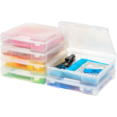 Iris Ohyama, Caja de plÃ¡stico portÃ¡til, Lote de 6, SBC-350E, Transparente