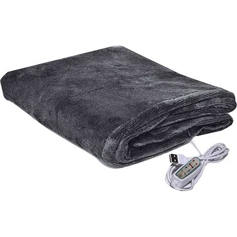 1 Couverture chauffante, 4 niveaux, polaire grise, fonction automatique 10h, salon . (1/5)