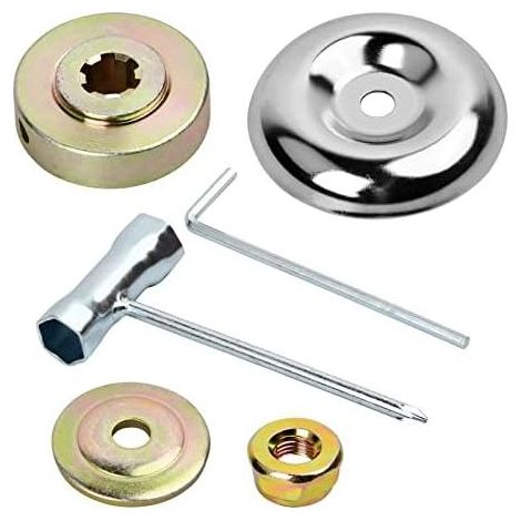 6-teiliges Zubehörset für Metall-Freischneider, Mutterkopf für Gartenrasenmäher, Befestigungsbox für Klingenmuttern, Adapter für gängige Größen - (1/5)