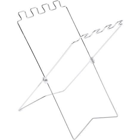 Porte-sac poubelle, métal pliable portable poubelle organisateur porte-torchon porte-poubelle pour cuisine pique-nique barbecue 1pc argent (1/5)
