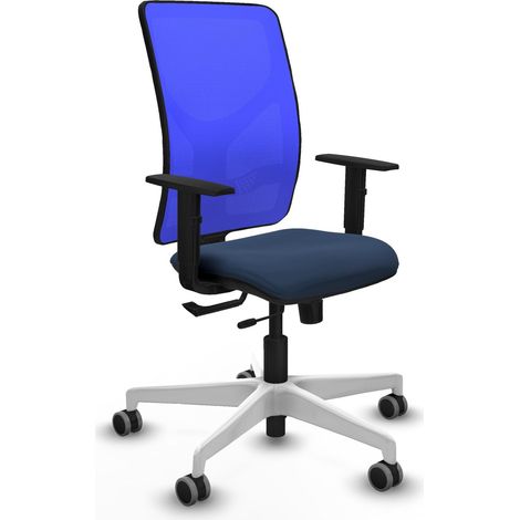 Chaise de bureau piqueras y crespo Motilla bleu marine simili cuir (1/2)