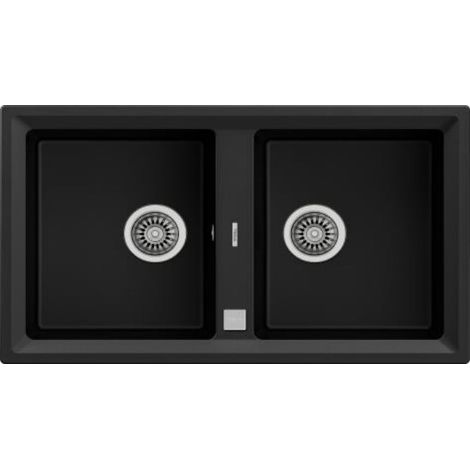 Teka STONE 90 B-TG 2C V.AUTO NEGRO - Fregadero De Cocina Sintetico 90 Cm 2 Cubetas 0 Escurridores (1/3)