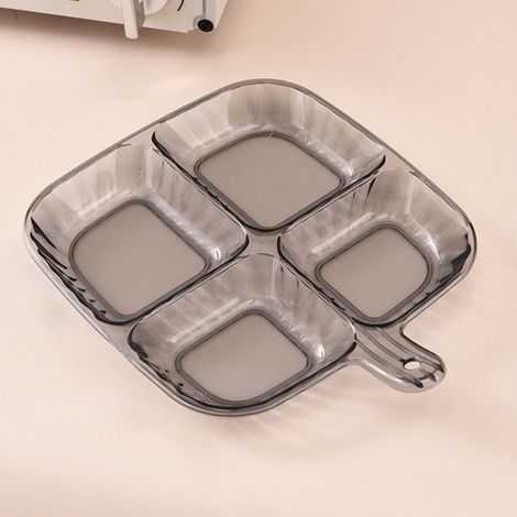 Assiette Compartimentée - PVC - 19,8 x 16,5 x 2 cm - Pour Enfants et Adultes - Usage Quotidien Intérieur et Extérieur - 1 Pièce (1/5)