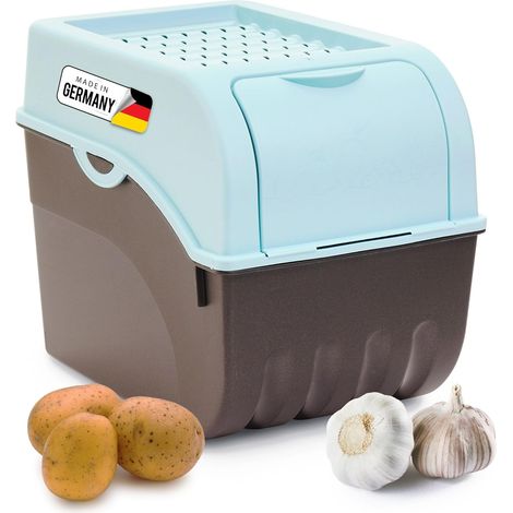 Boîte de rangement pommes de terre 9L turquoise empilable
