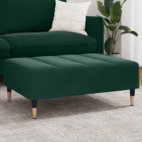 vidaXL Reposapiés de terciopelo verde oscuro 77x55x31 cm (1/5)