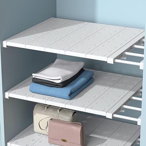 Adjustable Cabinet Shelves, Nail-Free Expandable Shelves, Telescopic Shelf Divider for Wardrobe, Wardrobe, Kitchen, Bathroom, Width 35cm, Adjustable Length 38-60cm（1 (1/5)