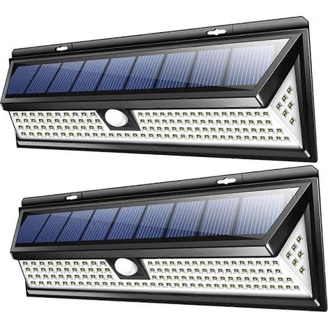 Lot de 2 lampes solaires d'extérieur DOITOOL 118, lanterne solaire d'extérieur, lampe solaire à détecteur de mouvement, lampe solaire d'extérieur avec détecteur de mouvement, lampe de secours pour gar (1/5)