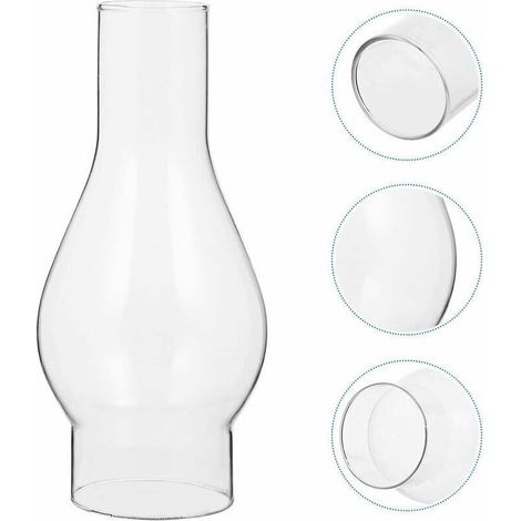 Abat-jour en Verre Transparent pour Lampe à Huile, Cheminée en Verre de Lampe à Pétrole, Abat-jour pour Lampe Kérosène, Accessoires Remplaçables (Size : Small)
