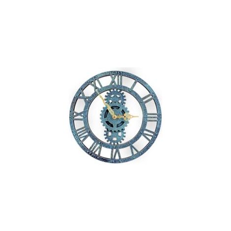 Außenwanduhr, 30 cm, Retro-Gartenuhr für Küche und Wohnzimmer, 3D-Industrie-Wanduhr - (Grün)