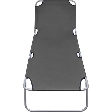 Maison Exclusive - Tumbona plegable con respaldo ajustable gris (1/5)