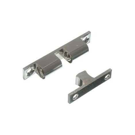 Lot de 3 loquets à double boule en acier inoxydable chromé de 50 mm pour placard : sûr et élégant (1/2)