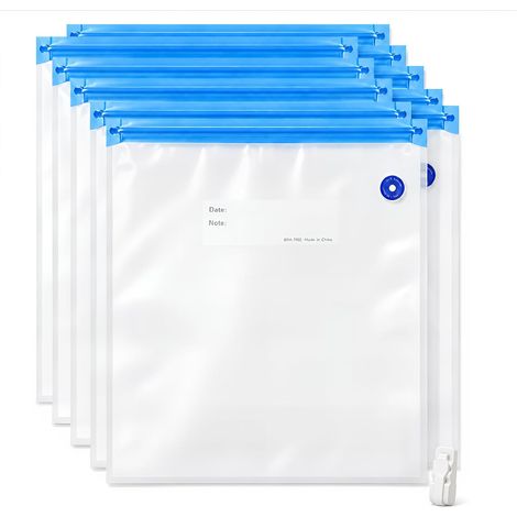 20 Sacs Sac Sous Vide Alimentaire, Sans BPA avec Fermeture Zip et Clip, Sacs de Congélation Sous Vide pour Conservation des Aliments, Viande, Légumes et Préparation de Repas (1/5)