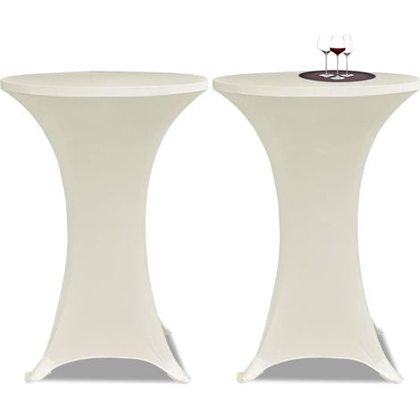 Maison Exclusive - Coperture Verticali per Tavolo 4 pz Ø60 cm Crema Elastico (1/5)